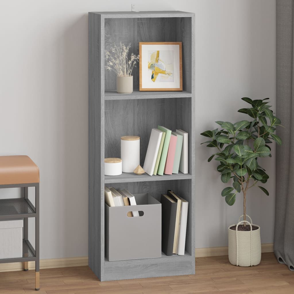 vidaXL Bibliothèque 3 niveaux Sonoma gris 40x24x109 cm