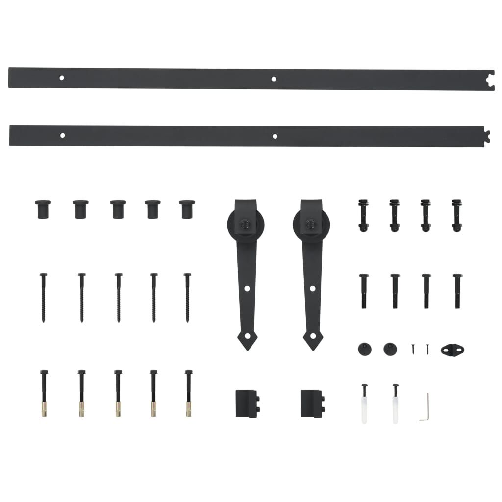 vidaXL Kit de quincaillerie de porte coulissante 183 cm Acier Noir