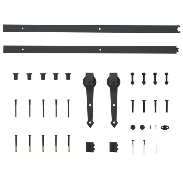 vidaXL Kit de quincaillerie de porte coulissante 183 cm Acier Noir