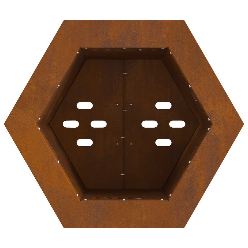vidaXL Foyer sans fumée hexagonal 38x38x51 cm en acier résistant aux intempéries
