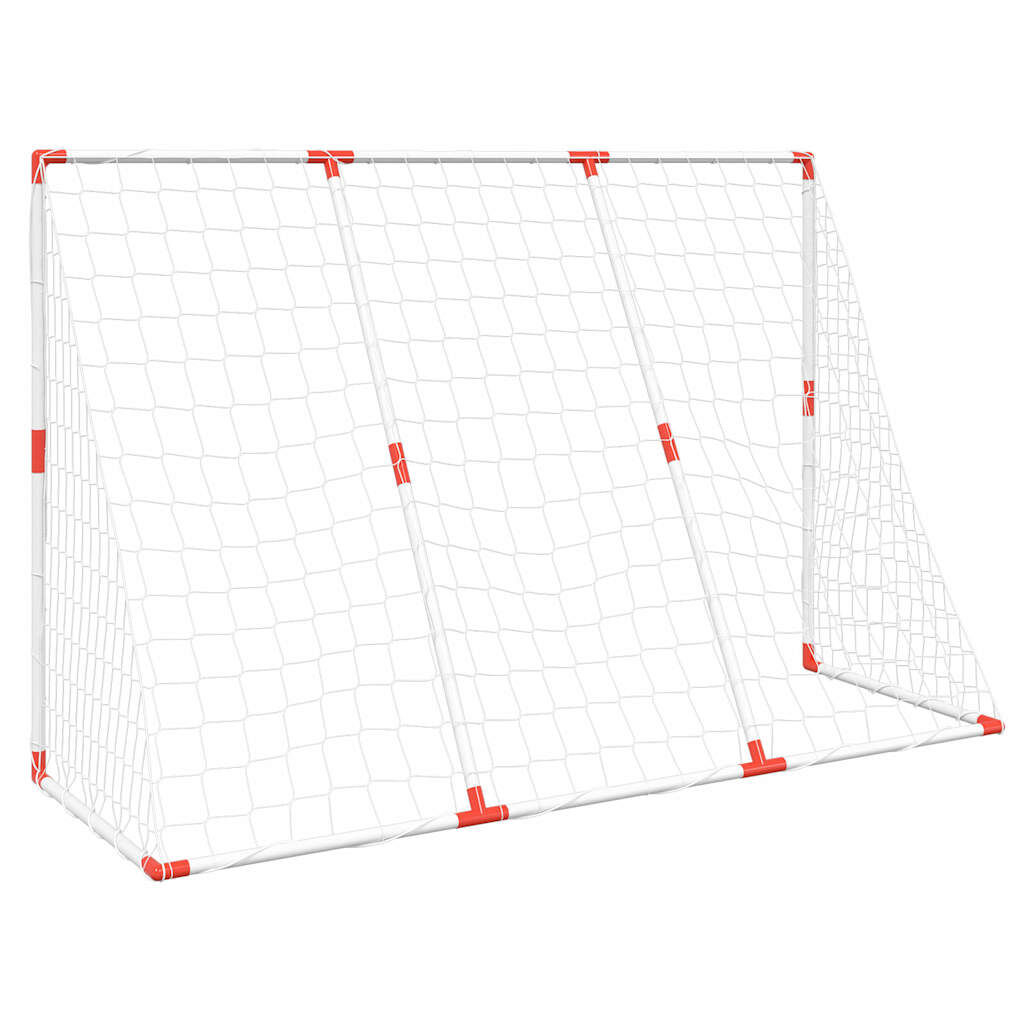 vidaXL But de football pour enfants avec ballons 2 en 1 blanc