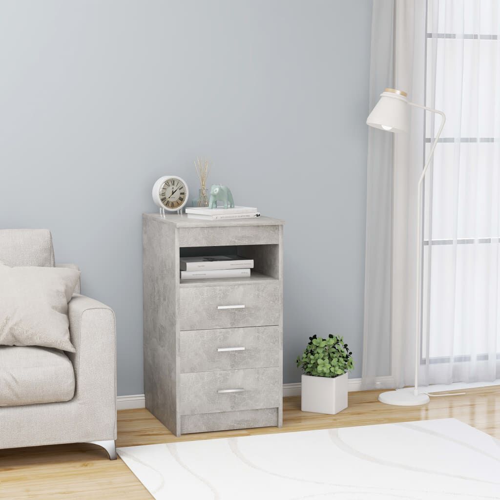 vidaXL Armoire à tiroirs Gris béton 40x50x76 cm Bois d'ingénierie