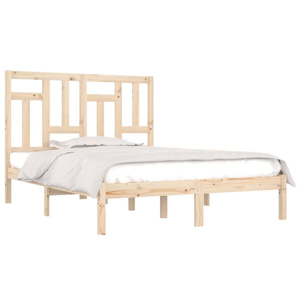 vidaXL Cadre de lit sans matelas 135x190 cm bois massif