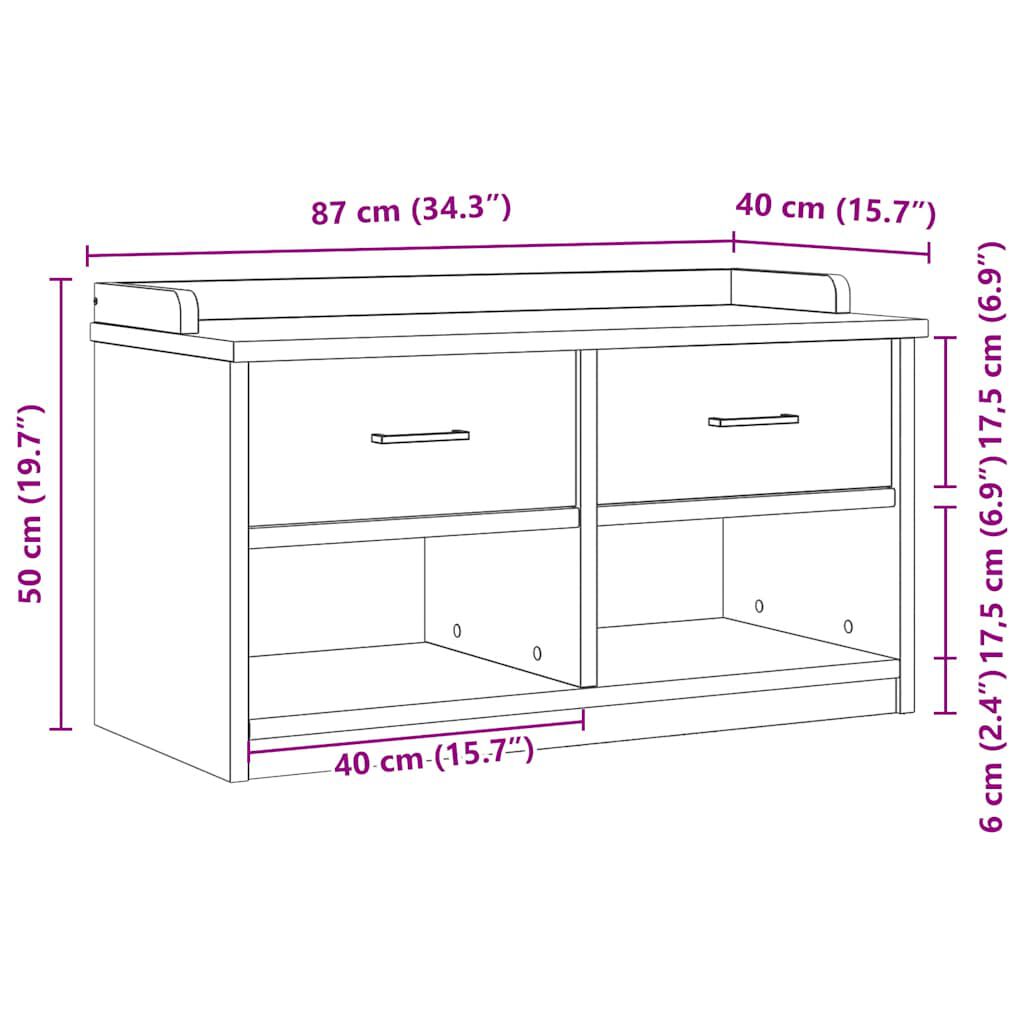 vidaXL Banc de couloir SANDNES blanc 87x40x50 cm bois de pin massif