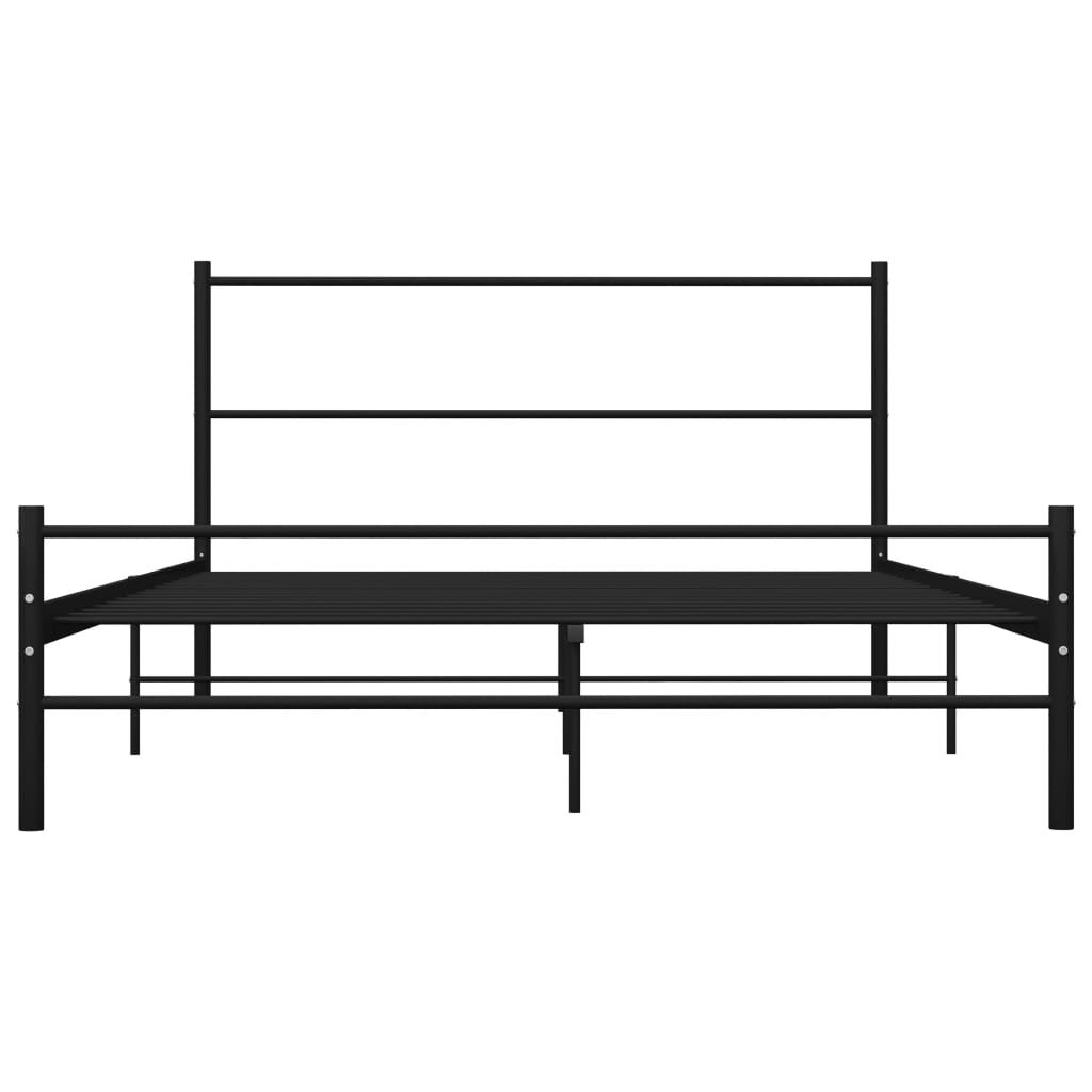 vidaXL Cadre de lit avec tête de lit sans matelas noir 160x200cm métal