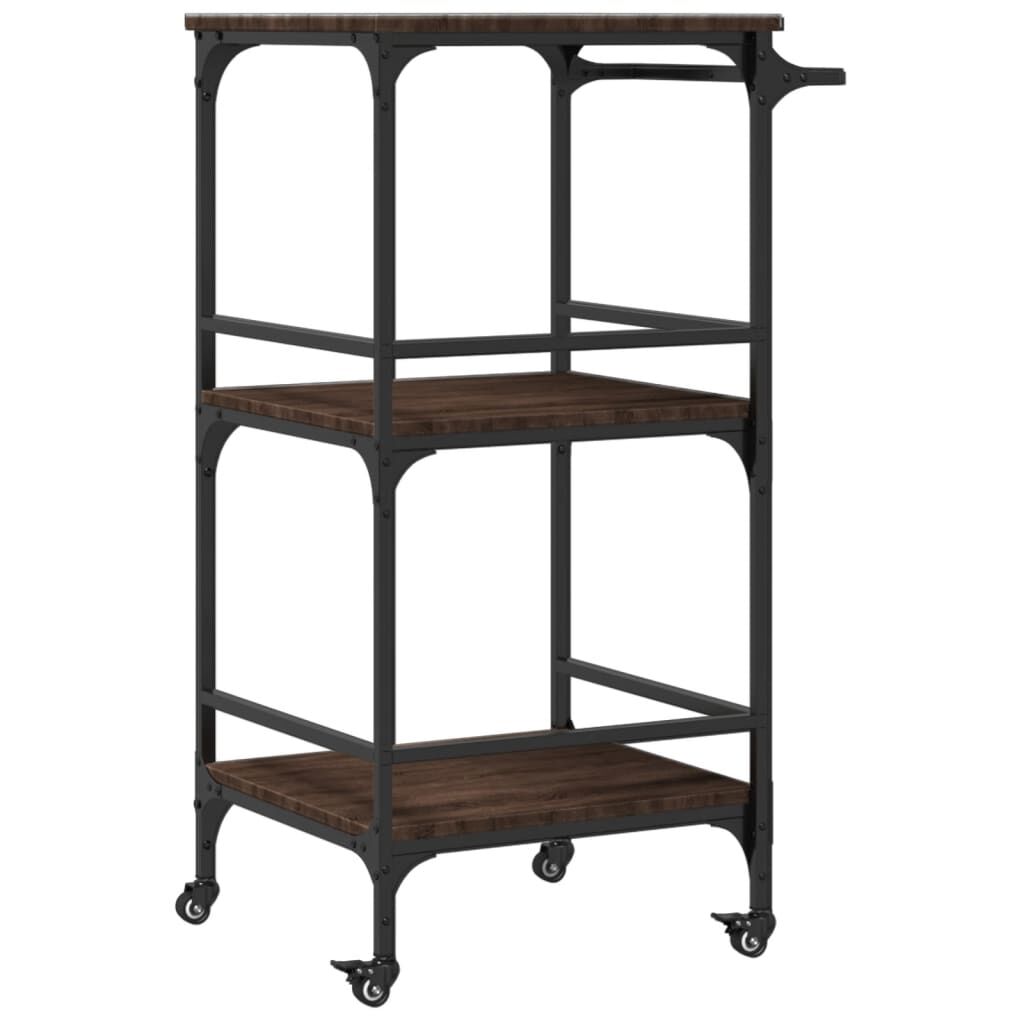 vidaXL Chariot de cuisine chêne marron 60,5x50x105cm bois d'ingénierie
