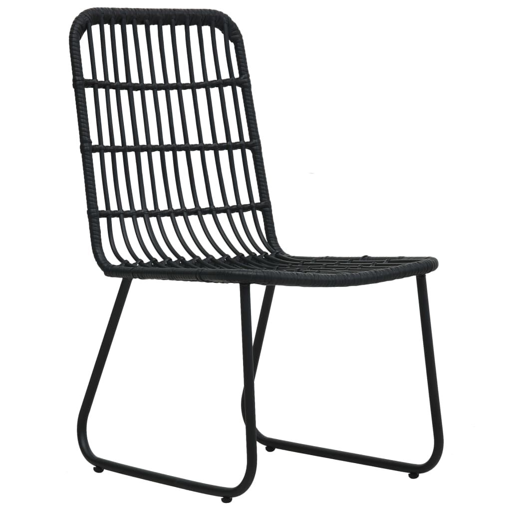 vidaXL Ensemble de bistro 3 pcs Résine tressée Noir