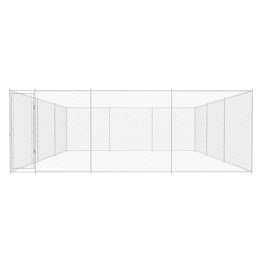vidaXL Chenil extérieur pour chiens Acier galvanisé 570x570x185 cm