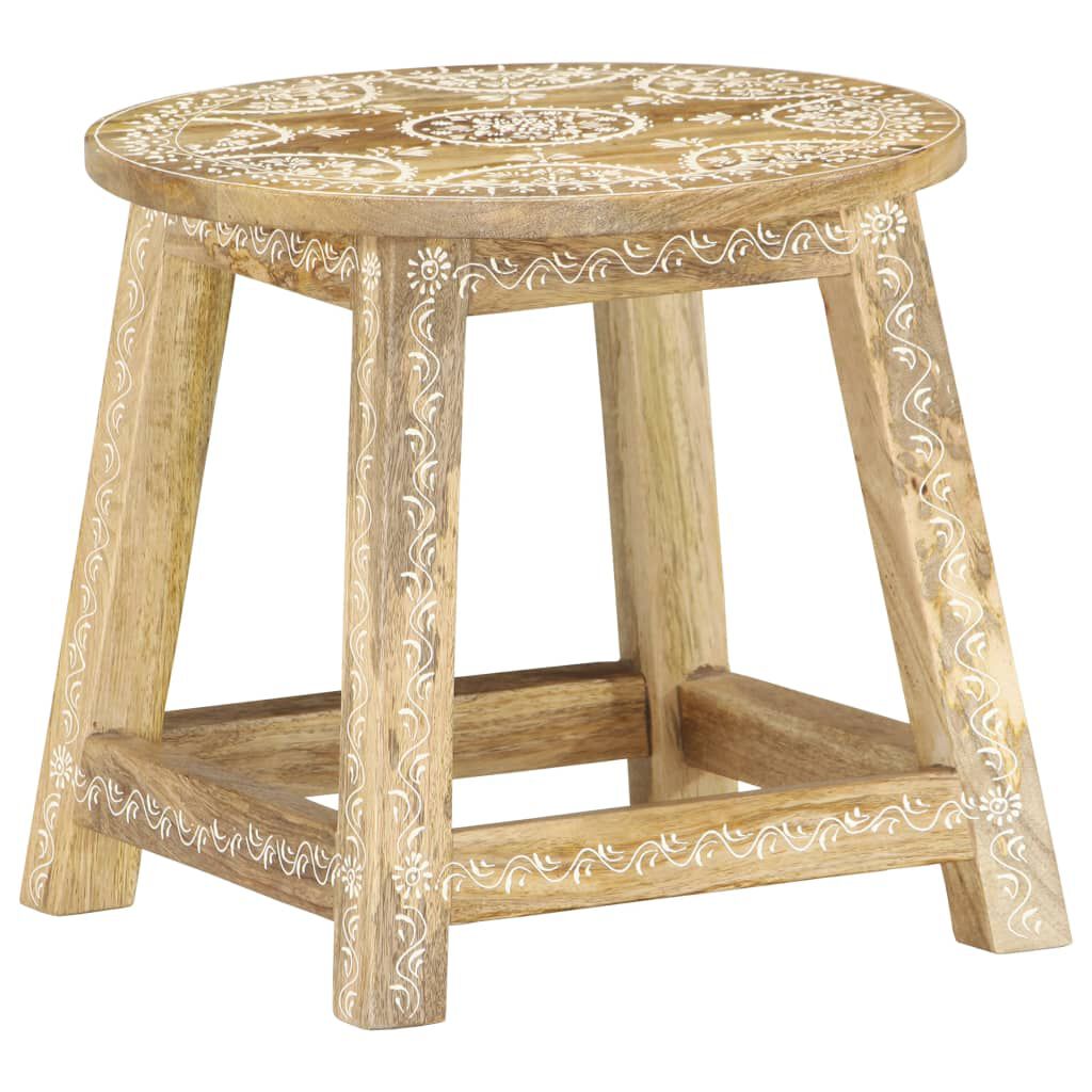 vidaXL Tabouret peint à la main 38x38x35 cm Bois de manguier solide