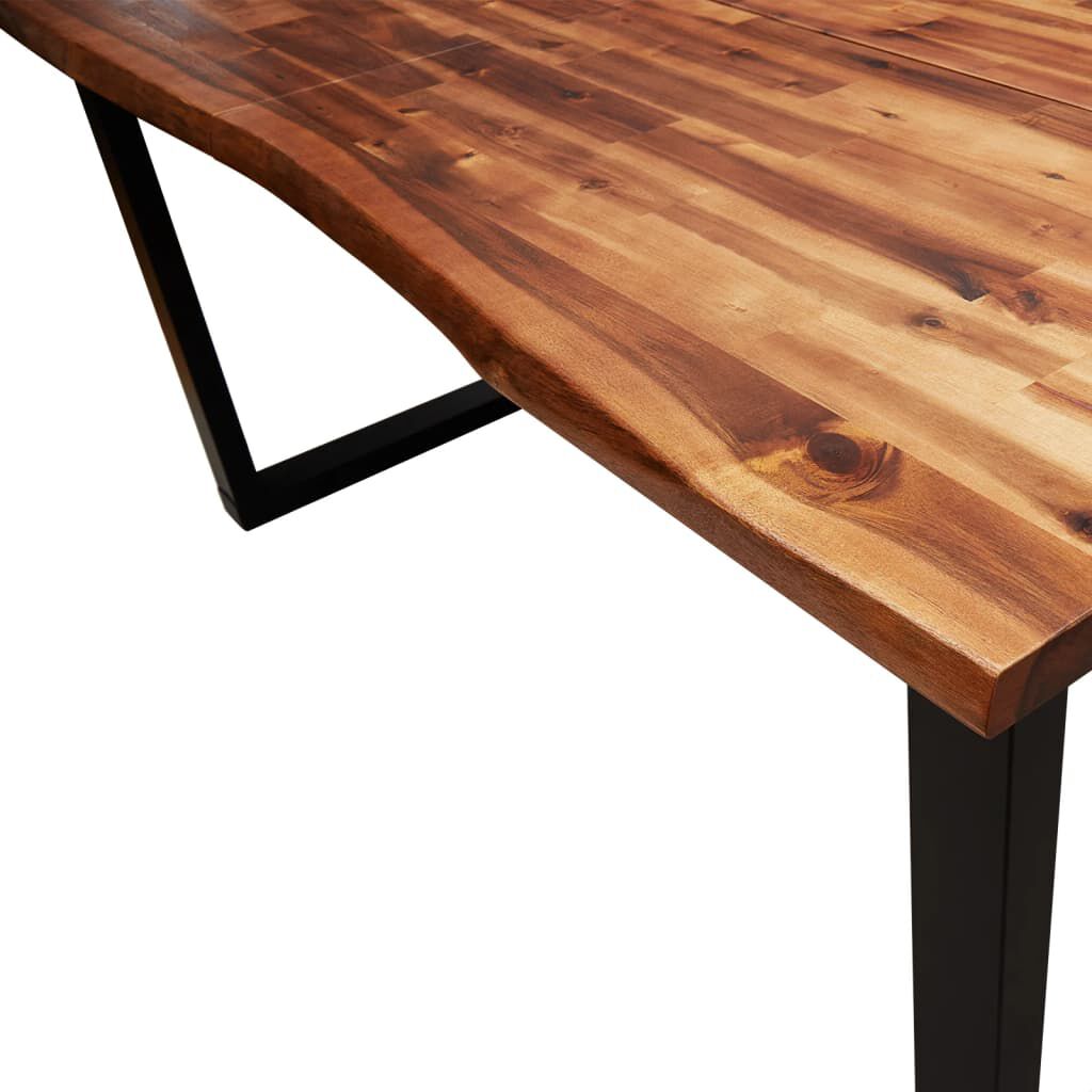 vidaXL Table à manger 140x80x75 cm bois d'acacia solide à bord vif