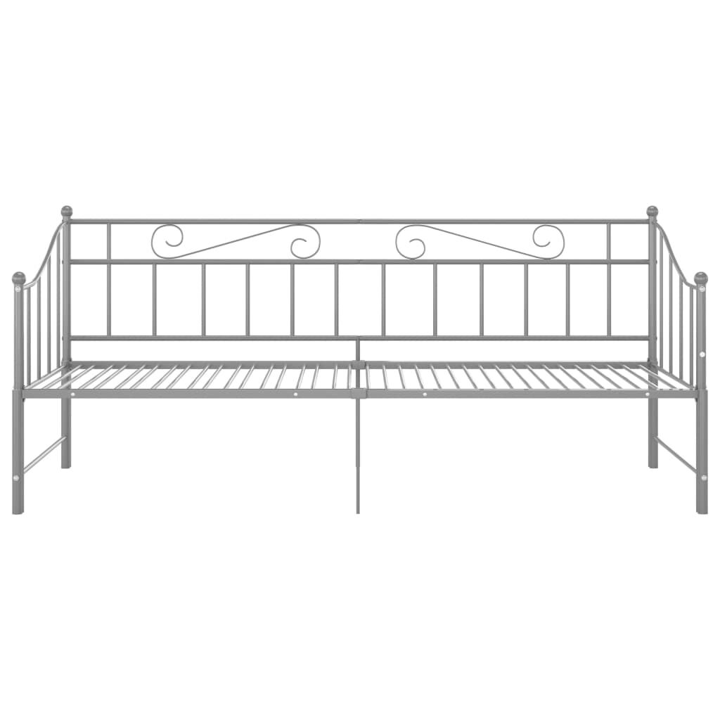 vidaXL Cadre de canapé-lit extensible sans matelas gris métal 90x200cm