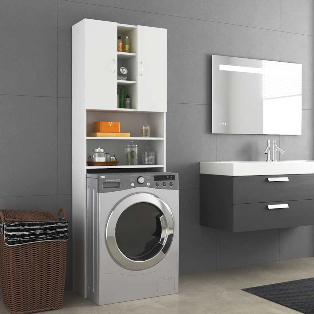vidaXL Meuble pour machine à laver Blanc 64x25,5x190 cm