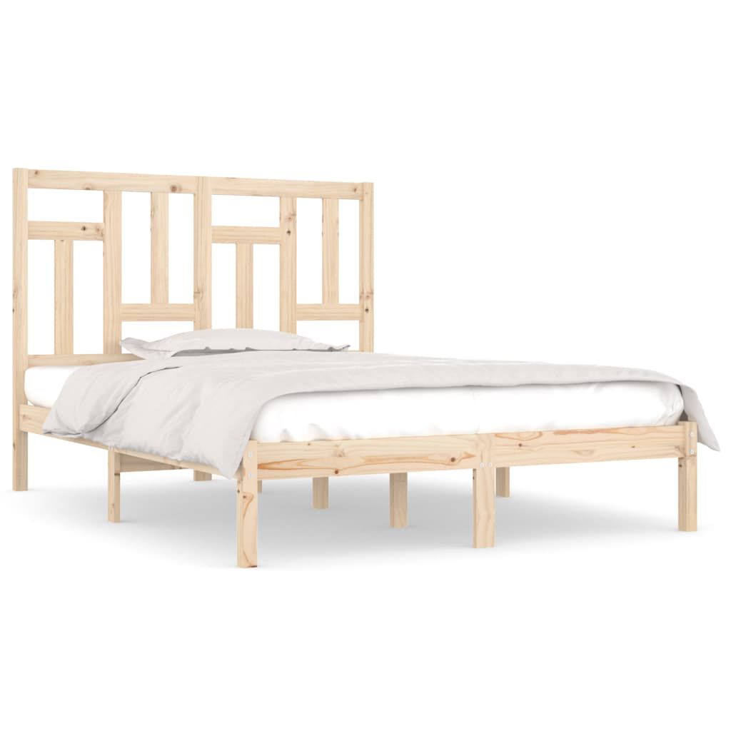 vidaXL Cadre de lit sans matelas 135x190 cm bois massif