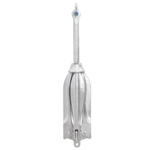 vidaXL Ancre pliable avec corde argenté 10 kg fonte galvanisée à chaud