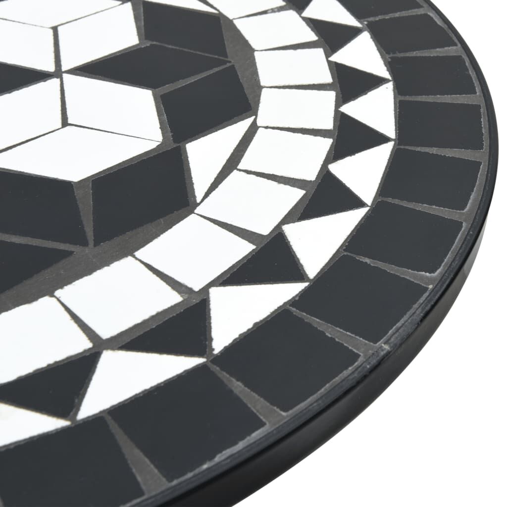vidaXL Table de bistro mosaïque noir et blanc Ø50x70 cm céramique