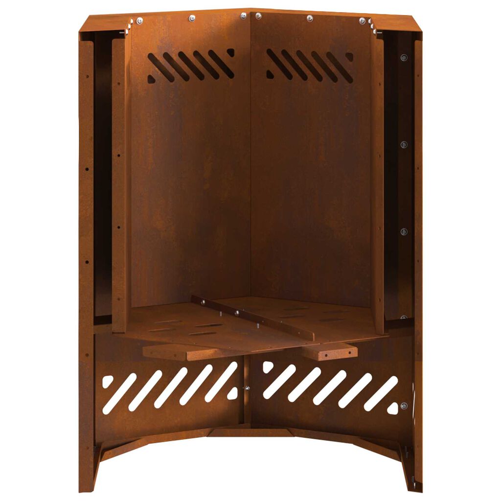 vidaXL Foyer sans fumée hexagonal 38x38x51 cm en acier résistant aux intempéries