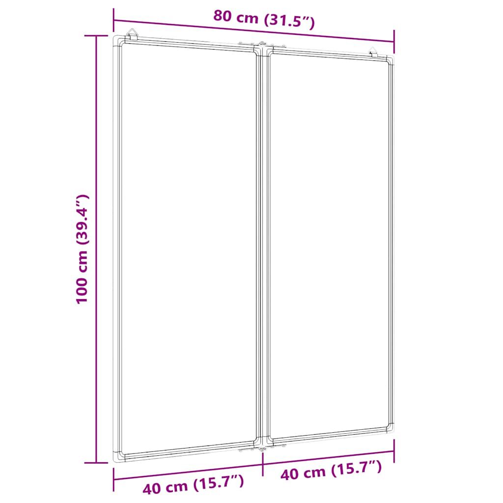 vidaXL Tableau blanc magnétique pliable 80x100x1,7 cm aluminium