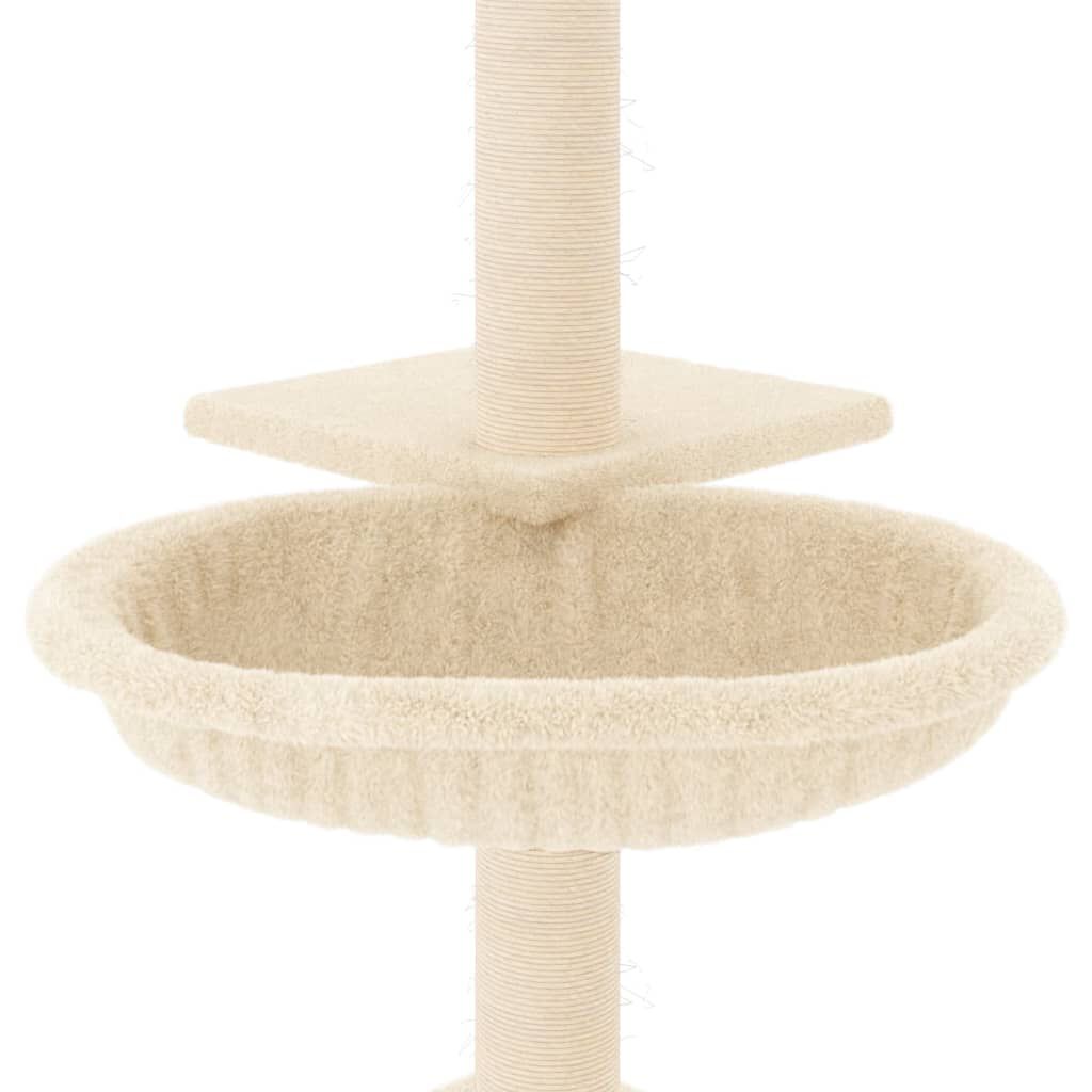 vidaXL Arbre à chat avec griffoirs en sisal crème 72 cm