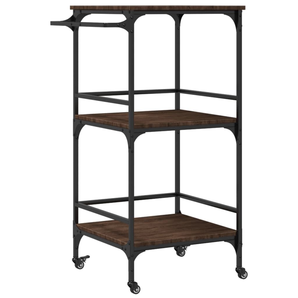 vidaXL Chariot de cuisine chêne marron 60,5x50x105cm bois d'ingénierie