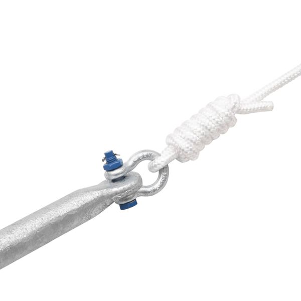 vidaXL Ancre pliable avec corde argenté 10 kg fonte galvanisée à chaud