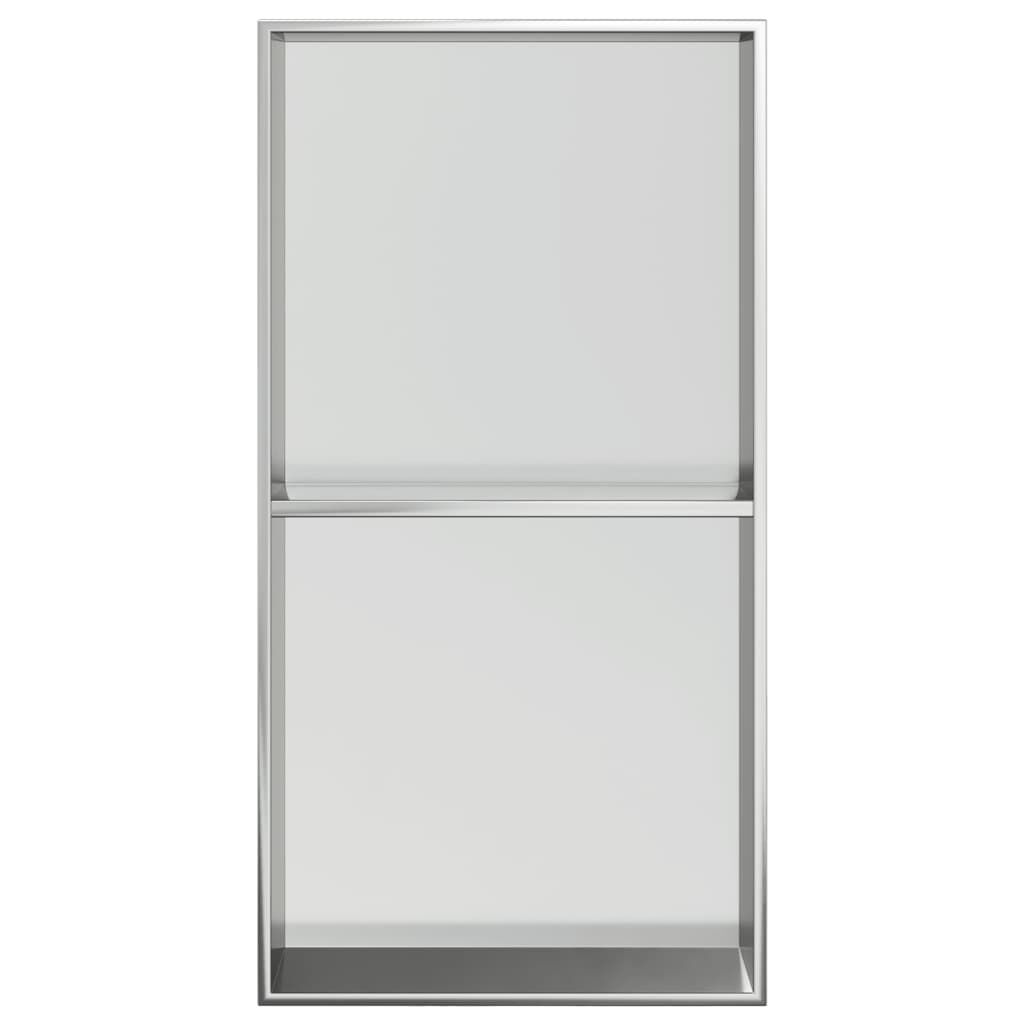 vidaXL Niche de douche argenté brossé 32x62x9 cm acier inoxydable