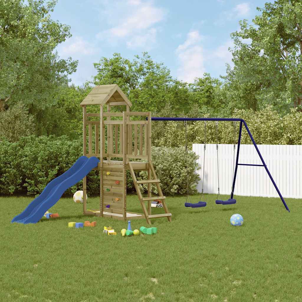 vidaXL Aire de jeux d'extérieur bois de pin imprégné