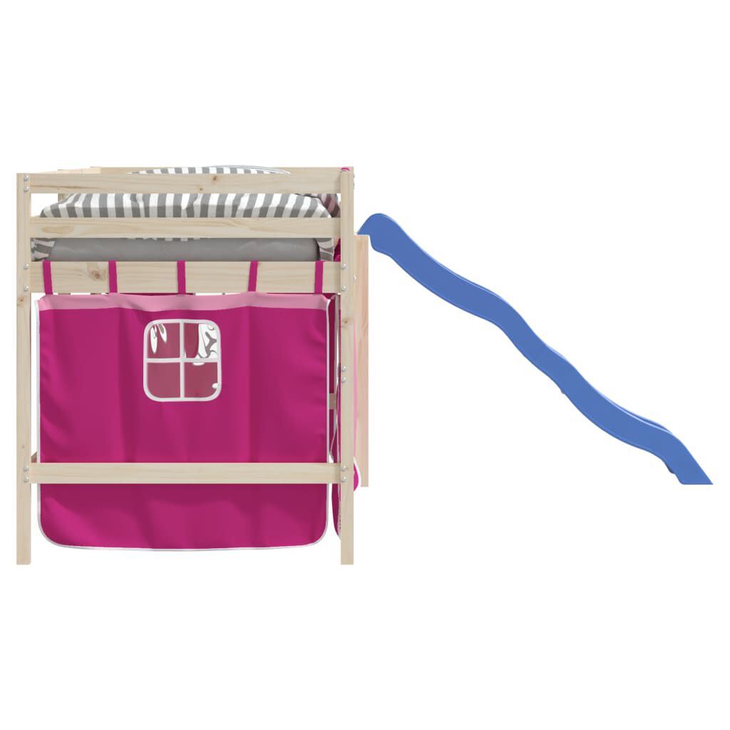vidaXL Rideaux pour lit mezzanine rose polyester