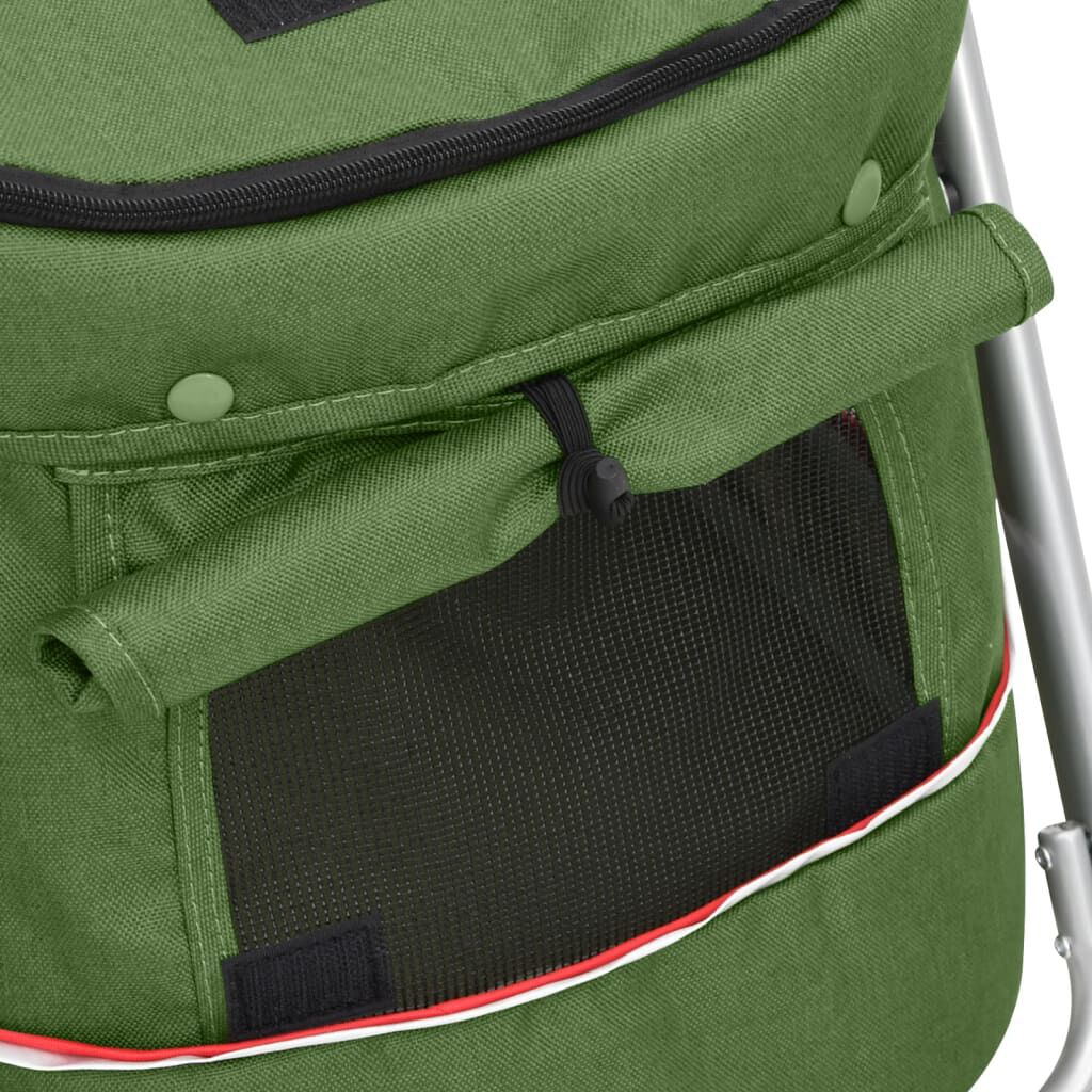 vidaXL Poussette pour chien pliante Vert 100x49x96 cm Tissu de lin