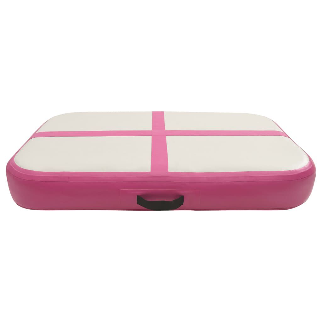 vidaXL Tapis gonflable de gymnastique avec pompe 60x100x10 cm PVC Rose