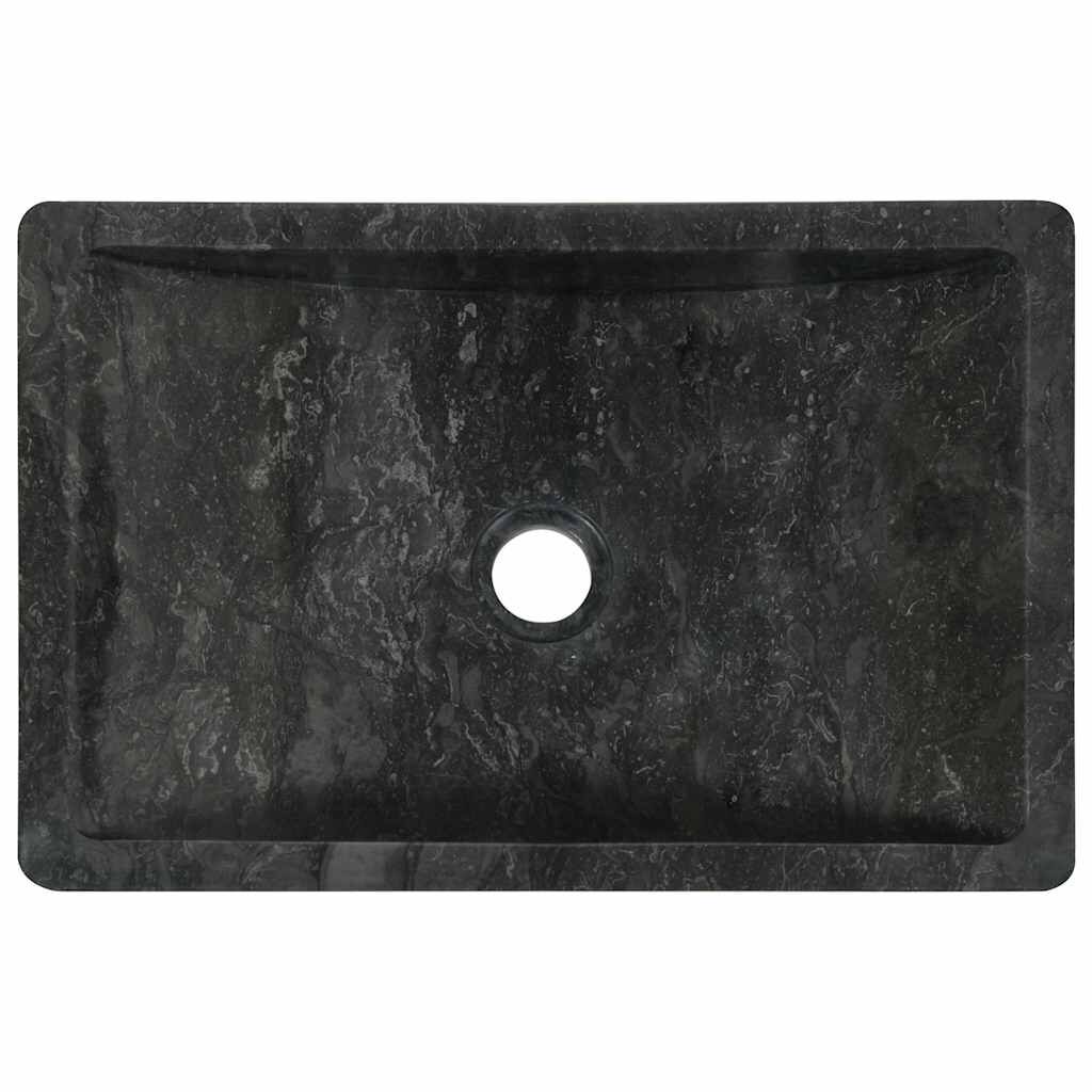 vidaXL Lavabo 45x30x12 cm marbre noir brillant