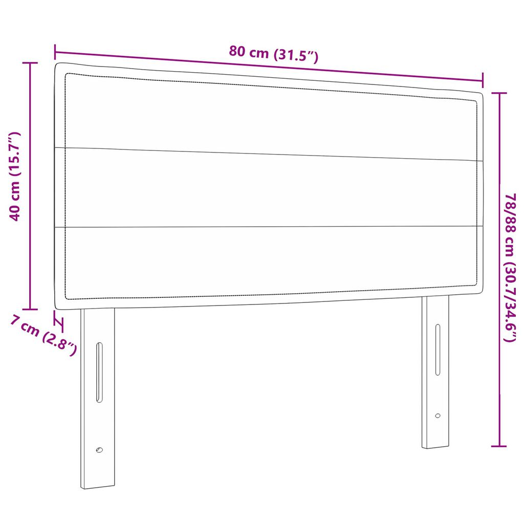 vidaXL Tête de lit Design Lignes Crème 80 cm Tissu