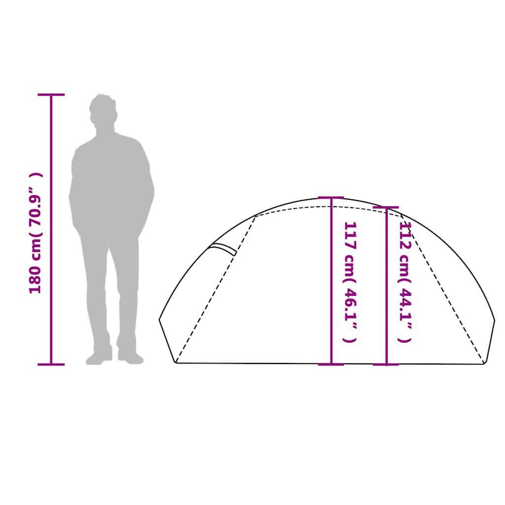 vidaXL Tente de camping à dôme 2 personne vert imperméable