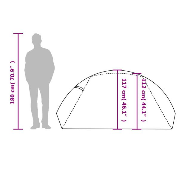 vidaXL Tente de camping à dôme 2 personne vert imperméable