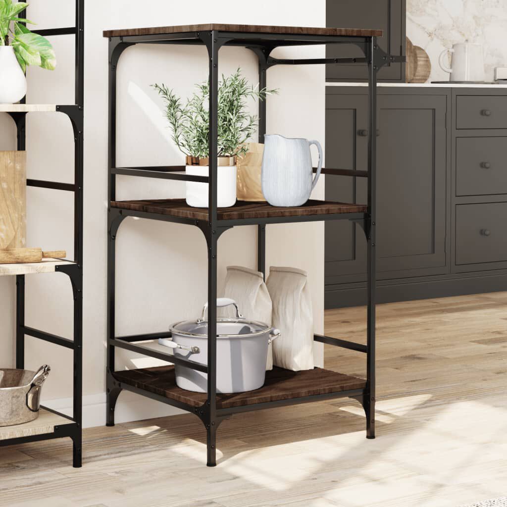 vidaXL Chariot de cuisine chêne marron 60,5x50x105cm bois d'ingénierie