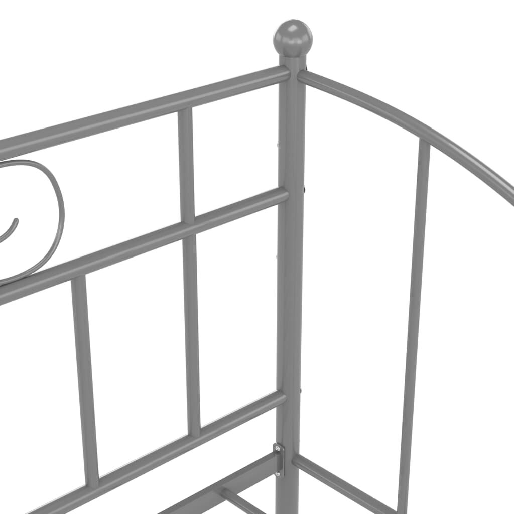 vidaXL Cadre de canapé-lit extensible sans matelas gris métal 90x200cm
