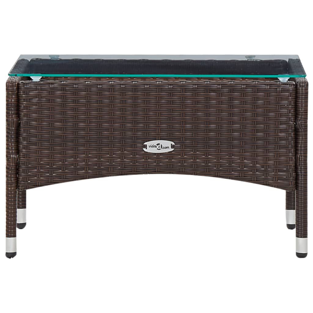 vidaXL Salon de jardin 5 pcs avec coussins Résine tressée Marron