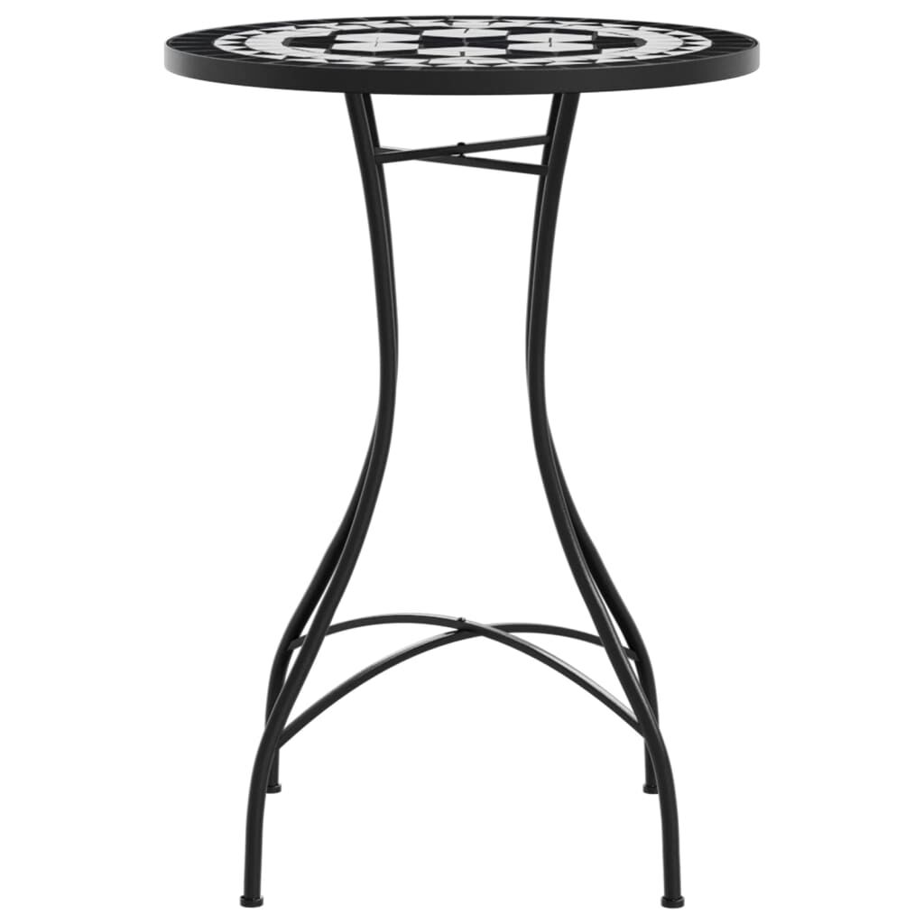 vidaXL Table de bistro mosaïque noir et blanc Ø50x70 cm céramique