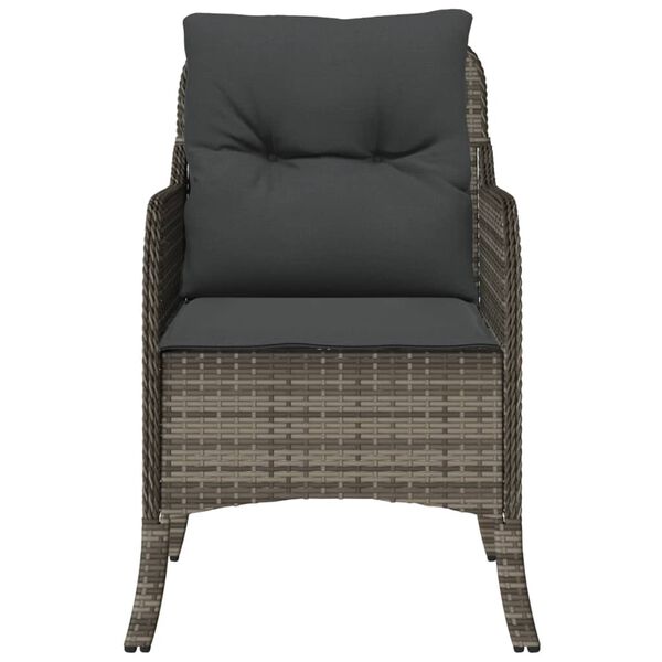 vidaXL Chaises de jardin avec coussins lot de 2 gris résine tressée