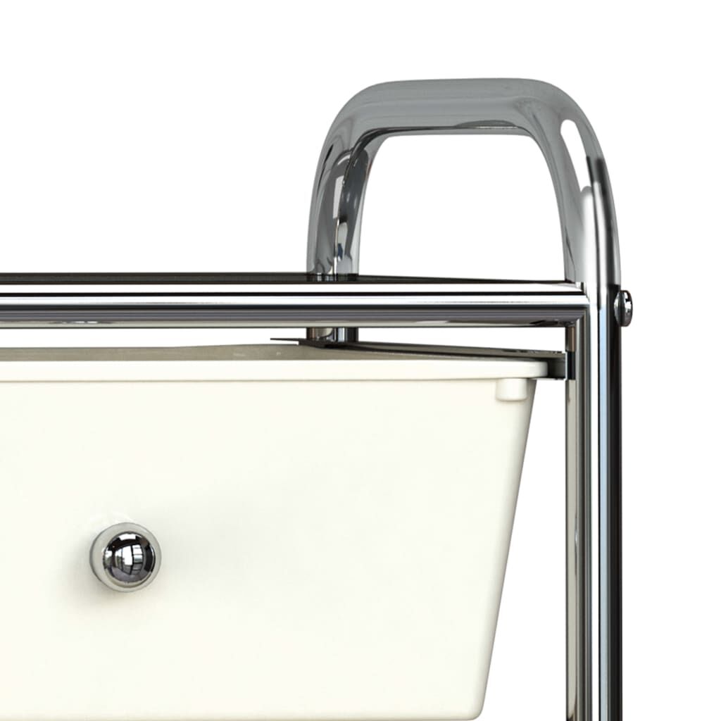 vidaXL Chariot de rangement mobile à 4 tiroirs Blanc Plastique