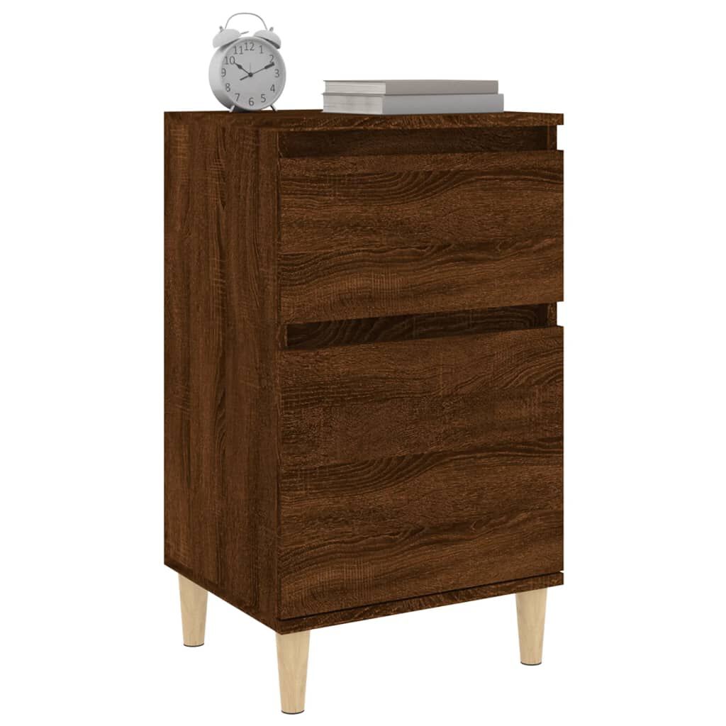 vidaXL Table de chevet chêne marron 40x35x70 cm