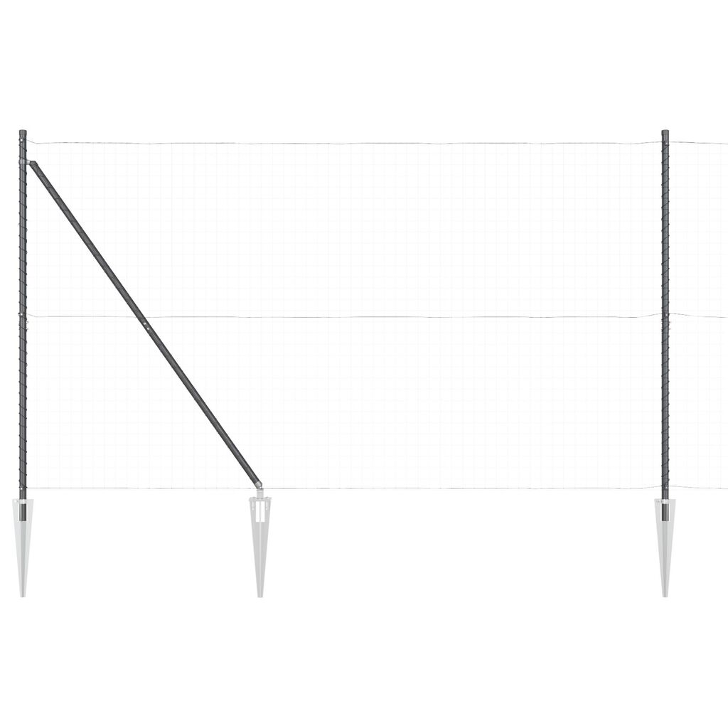 vidaXL Poteaux de clôture avec pique 13 pcs Ø32 mm 180 cm Acier galvanisé