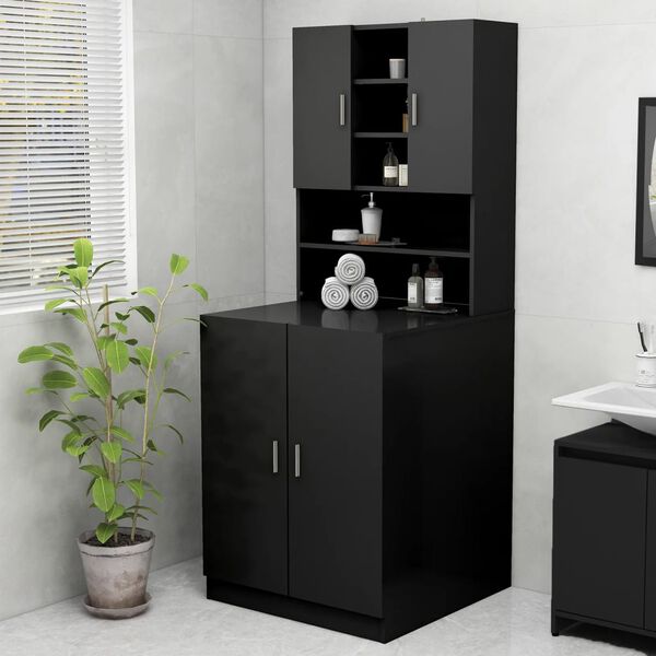 vidaXL Meuble pour machine à laver Noir