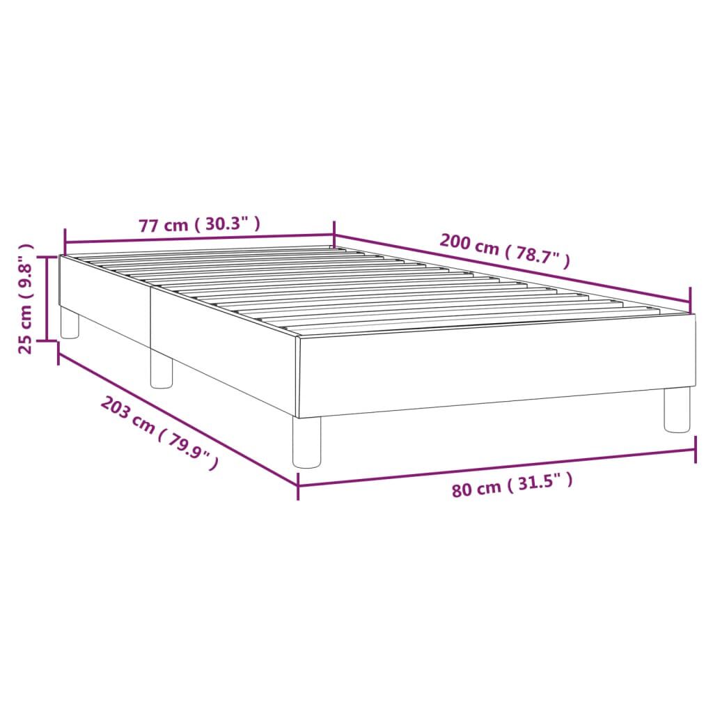 vidaXL Cadre de lit sans matelas gris clair 80x200 cm tissu