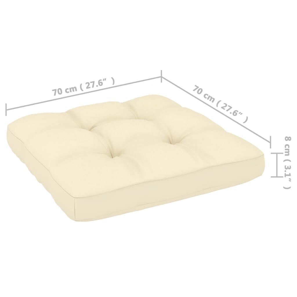 vidaXL Canapés centraux de jardin avec coussins crème 2 pcs