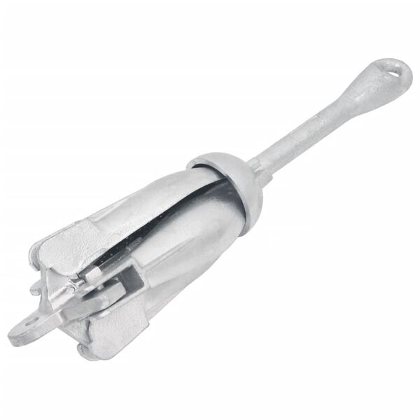 vidaXL Ancre pliable avec corde argenté 6 kg fonte galvanisée à chaud