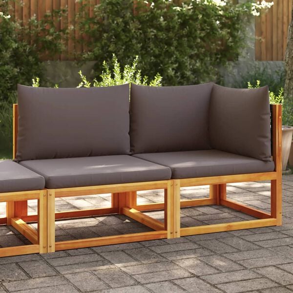 vidaXL Canapé de jardin avec coussins 2 places bois massif d'acacia