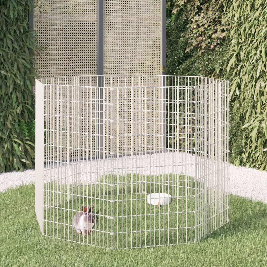 vidaXL Enclos d'animaux en liberté 8 panneaux 54x100 cm fer galvanisé
