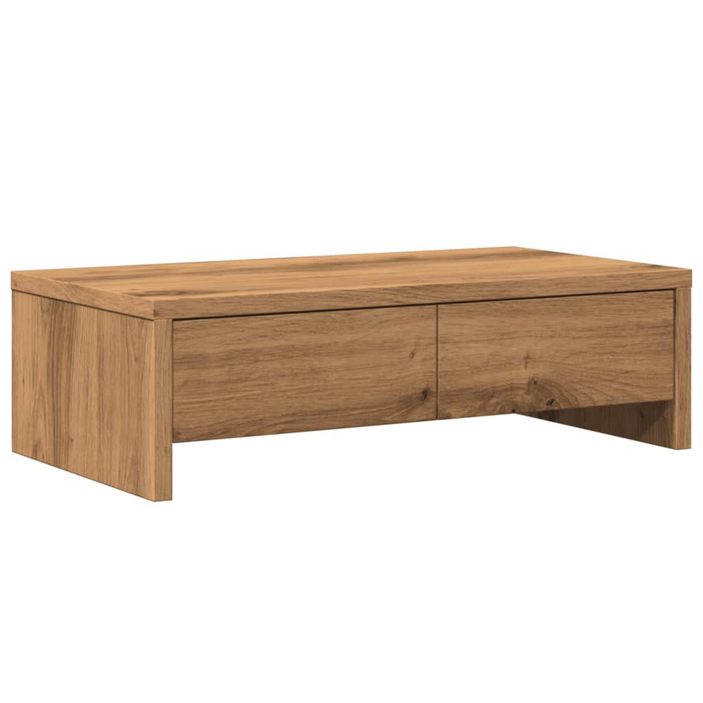 vidaXL Support de moniteur et tiroirs chêne artisanal bois ingénierie
