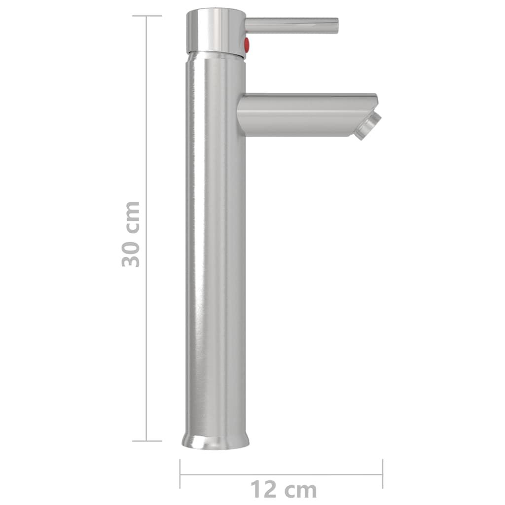 vidaXL Mitigeur de salle de bain Nickel 12x30 cm