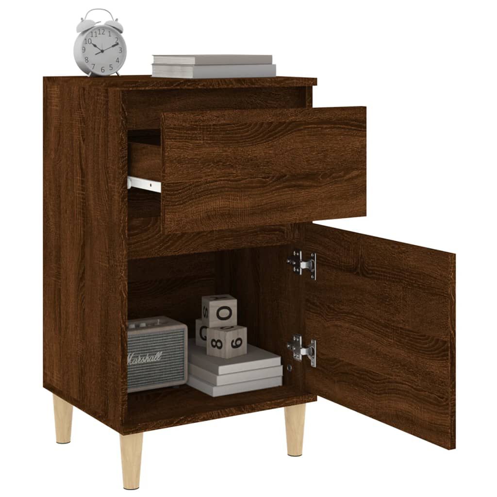 vidaXL Table de chevet chêne marron 40x35x70 cm
